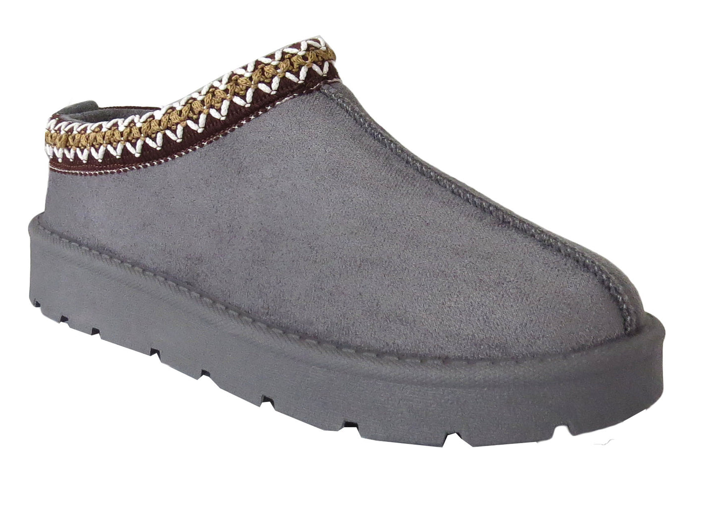 Ladies Cozy Indoor Slippers – Faux Fur Lined, Aztec Style