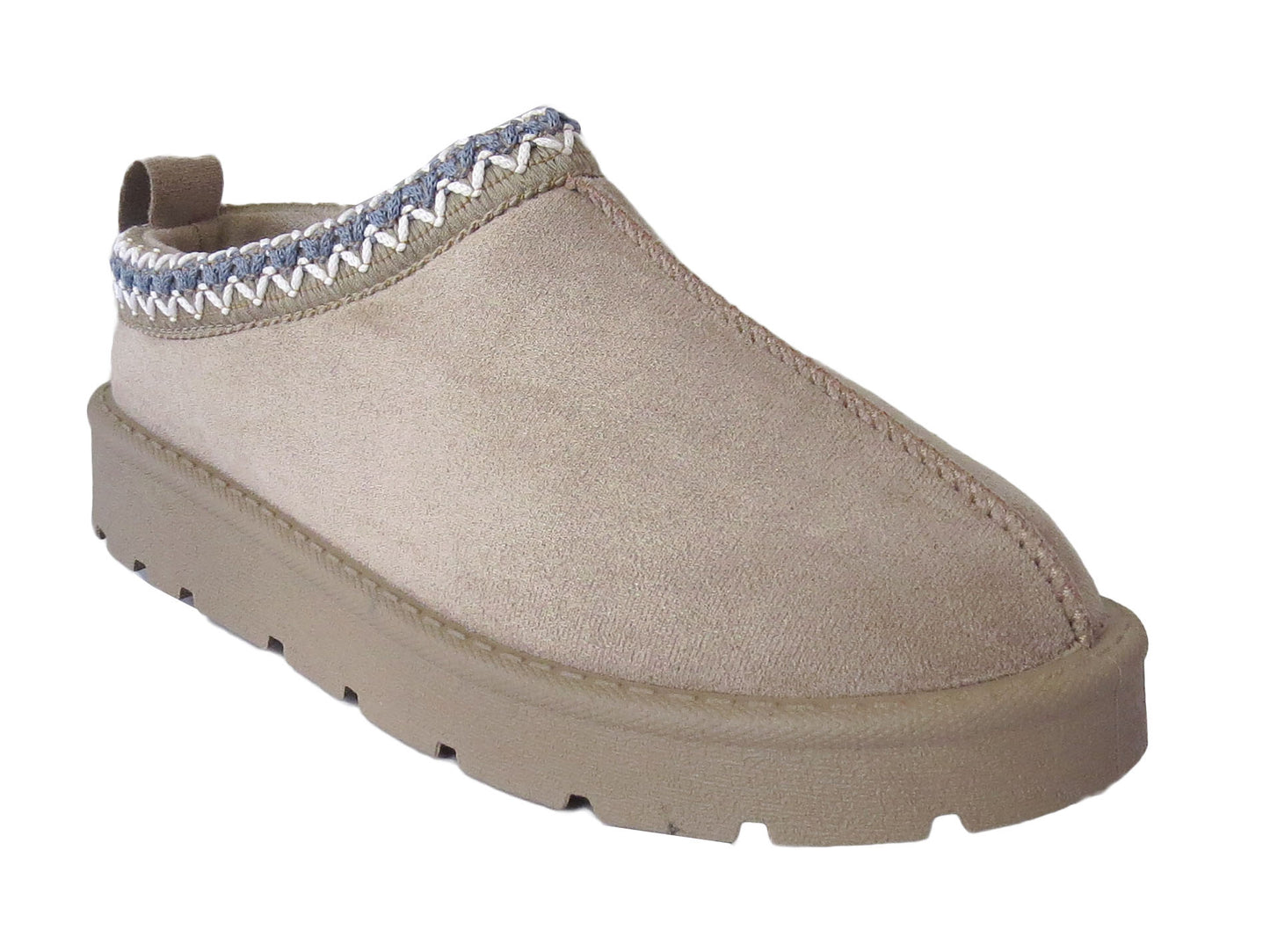 Ladies Cozy Indoor Slippers – Faux Fur Lined, Aztec Style