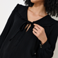 Gaela Moss Crepe Statement Collar Long Sleeve Blouse