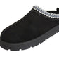 Atzi Ladies Embroidered Faux Suede Fur Lined Slippers Mules