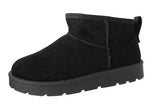 Elsa Ladies Cozy Ankle Boots Premium Suede Faux Fur Lined Slip On Winter Footwear