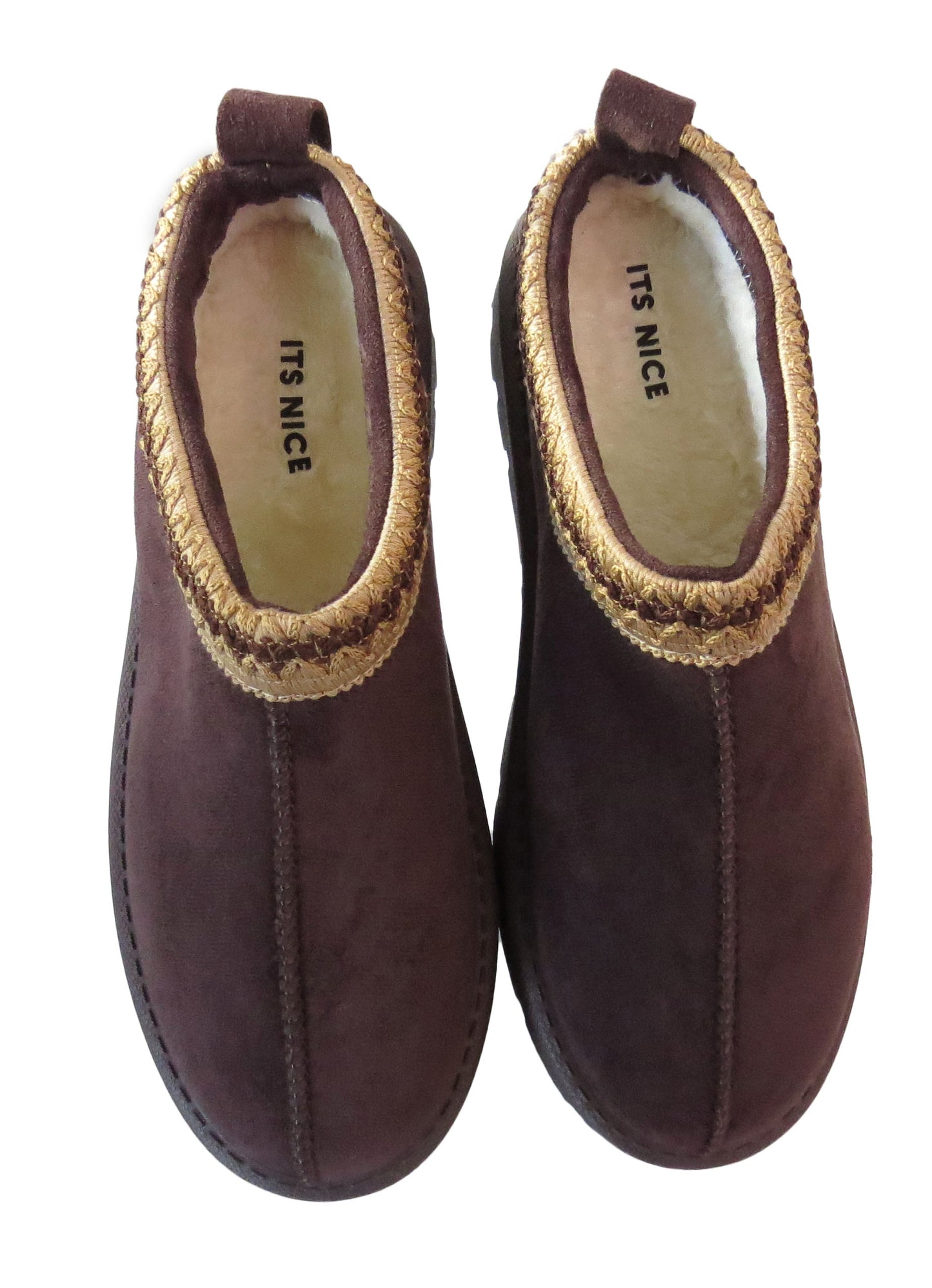 Ladies Cozy Indoor Slippers – Faux Fur Lined, Aztec Style