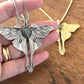 Gold/Silver Luna Moth Necklace – Nature-Inspired Boho Statement Pendant