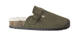 Didi Women's Faux Suede Buckle Slippers with Faux Fur Lining and Cork Platform Comfy & Stylish