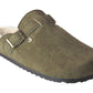 Didi Women's Faux Suede Buckle Slippers with Faux Fur Lining and Cork Platform Comfy & Stylish