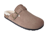 Didi Women's Faux Suede Buckle Slippers with Faux Fur Lining and Cork Platform Comfy & Stylish