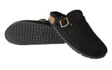 Didi Women's Faux Suede Buckle Slippers with Faux Fur Lining and Cork Platform Comfy & Stylish