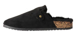 Didi Women's Faux Suede Buckle Slippers with Faux Fur Lining and Cork Platform Comfy & Stylish