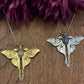 Gold/Silver Luna Moth Necklace – Nature-Inspired Boho Statement Pendant