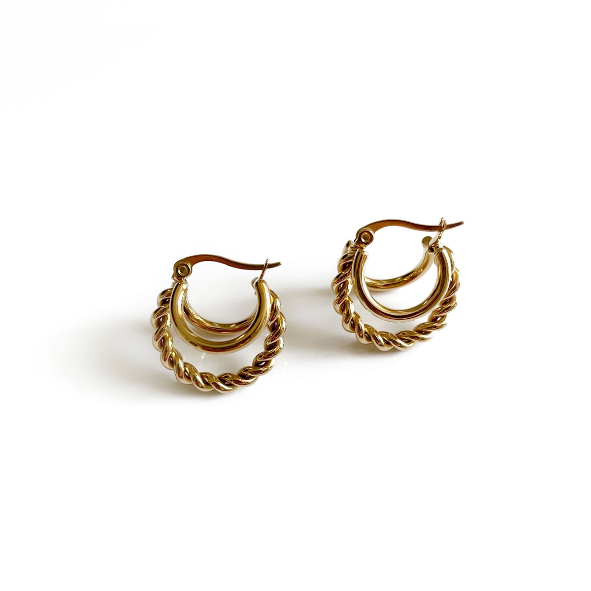 Victoria Luxe 18k Gold Plated Hoops