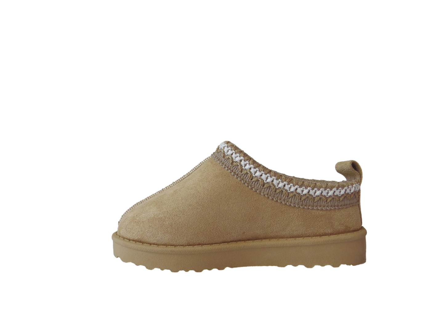 Girls Cozy Kid's Embroidered Faux Suede Slippers with Faux Fur Lining