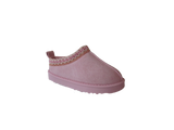 Girls Cozy Kid's Embroidered Faux Suede Slippers with Faux Fur Lining