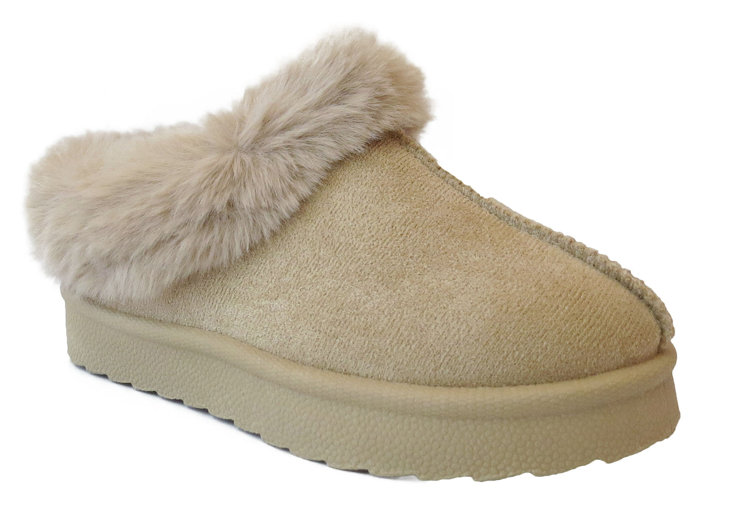 Cozy Kids' Girls' Slippers with Faux Fur Collar and Lining