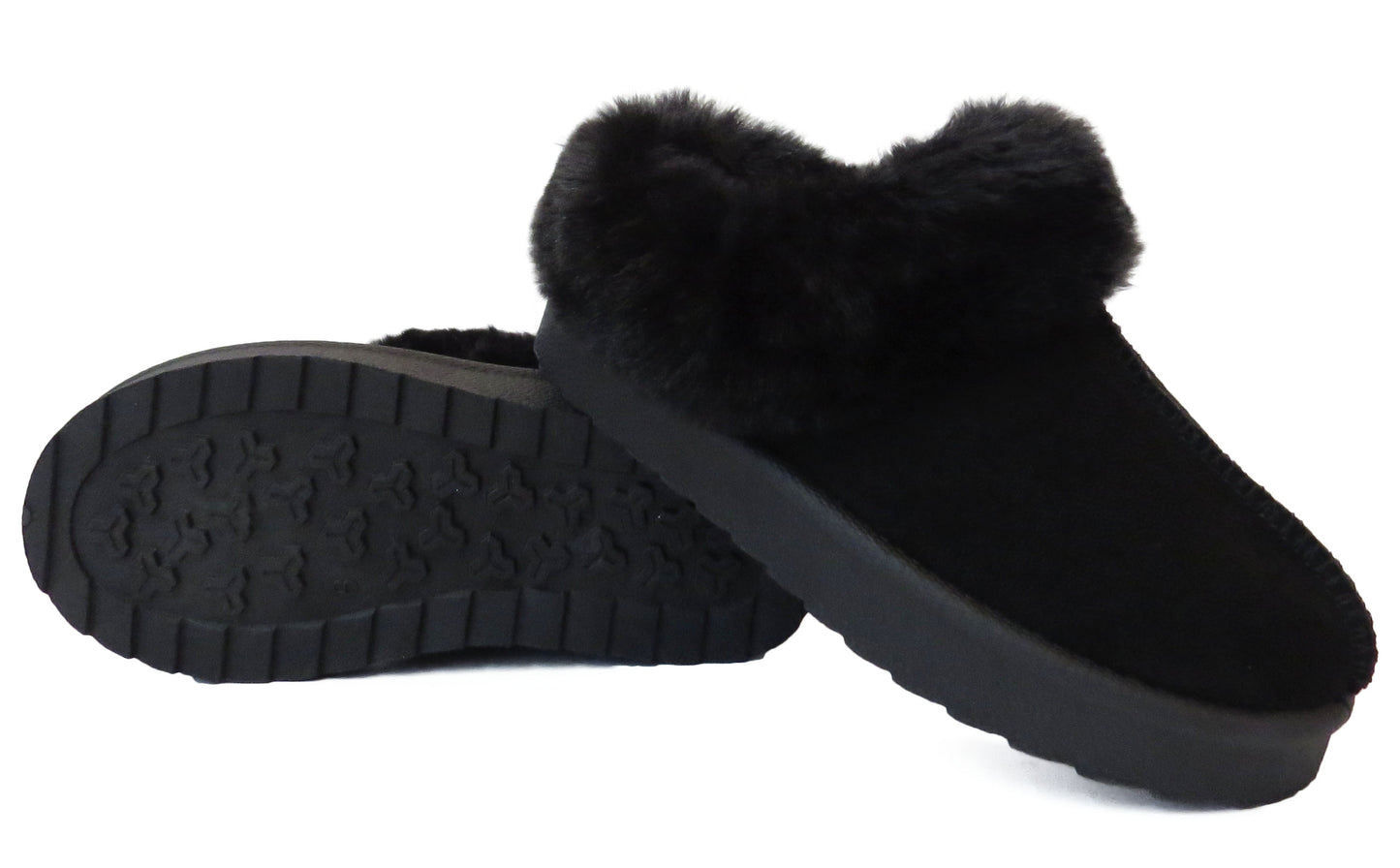 Cozy Kids' Girls' Slippers with Faux Fur Collar and Lining