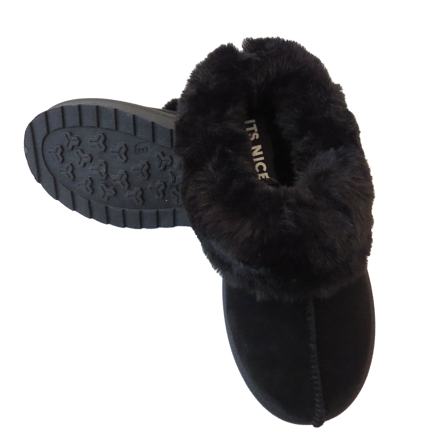 Cozy Kids' Girls' Slippers with Faux Fur Collar and Lining