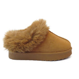 Cozy Kids' Girls' Slippers with Faux Fur Collar and Lining
