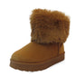 Cozy Kids' Faux Fur Lined Boots with Fluffy Collar - Girls' Comfort Winter Footwear
