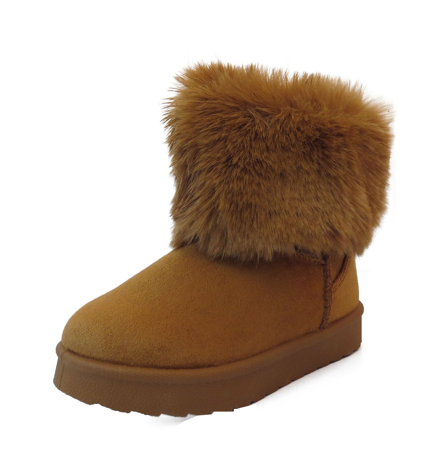 Cozy Kids' Faux Fur Lined Boots with Fluffy Collar - Girls' Comfort Winter Footwear