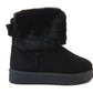 Cozy Kids' Faux Fur Lined Boots with Fluffy Collar - Girls' Comfort Winter Footwear