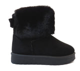 Cozy Kids' Faux Fur Lined Boots with Fluffy Collar - Girls' Comfort Winter Footwear
