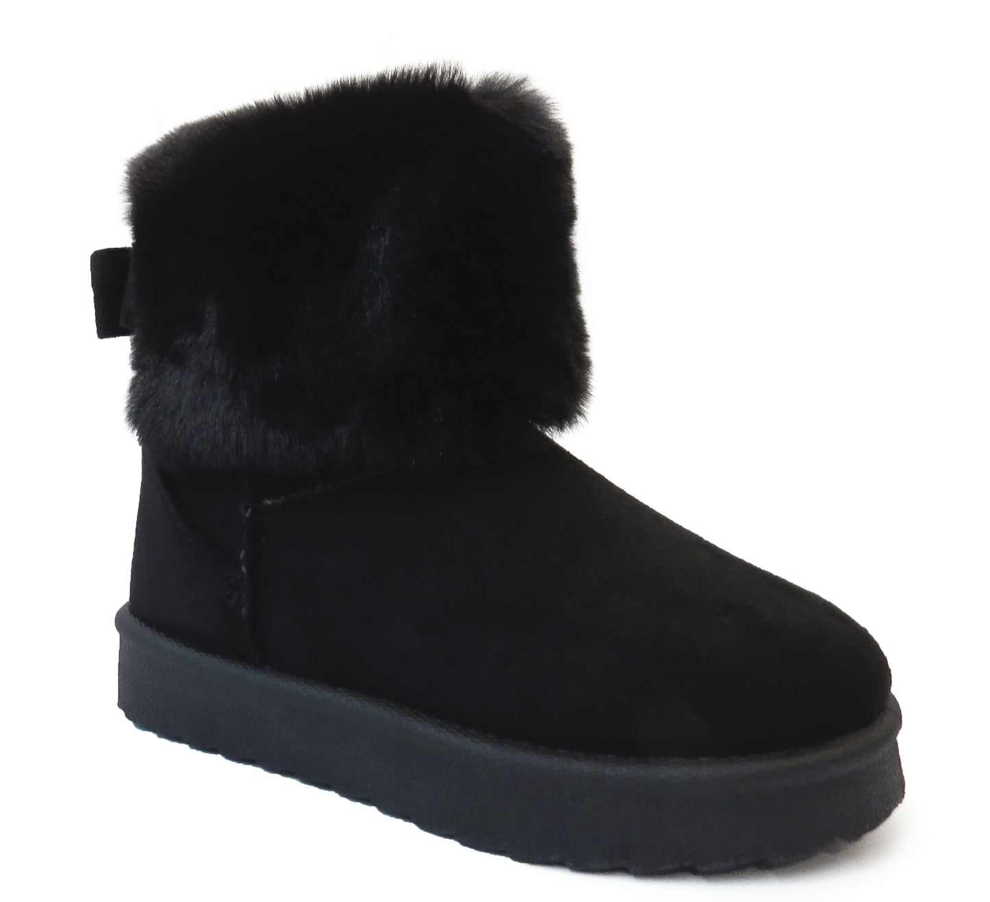 Cozy Kids' Faux Fur Lined Boots with Fluffy Collar - Girls' Comfort Winter Footwear