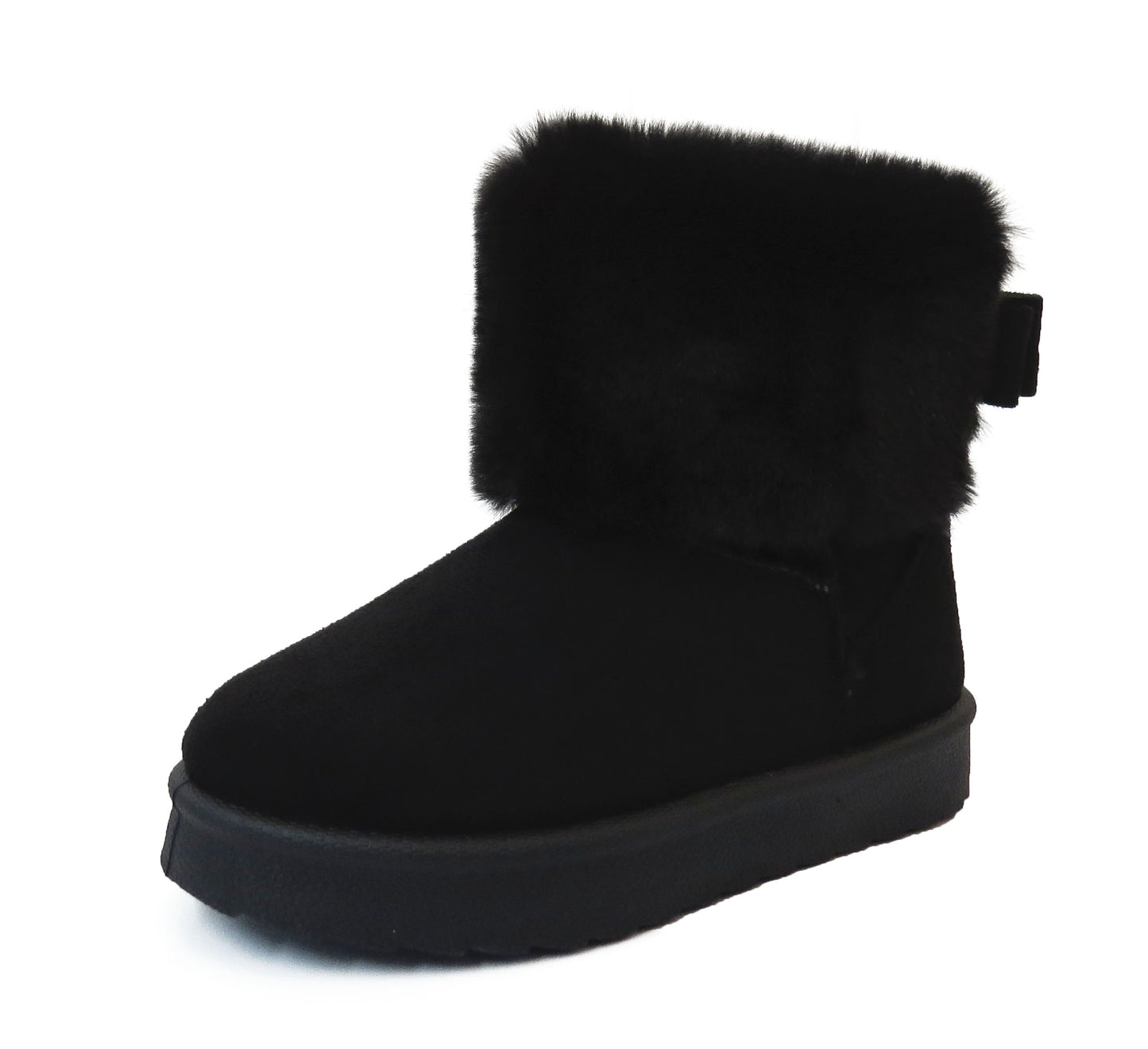 Cozy Kids' Faux Fur Lined Boots with Fluffy Collar - Girls' Comfort Winter Footwear