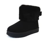 Cozy Kids' Faux Fur Lined Boots with Fluffy Collar - Girls' Comfort Winter Footwear