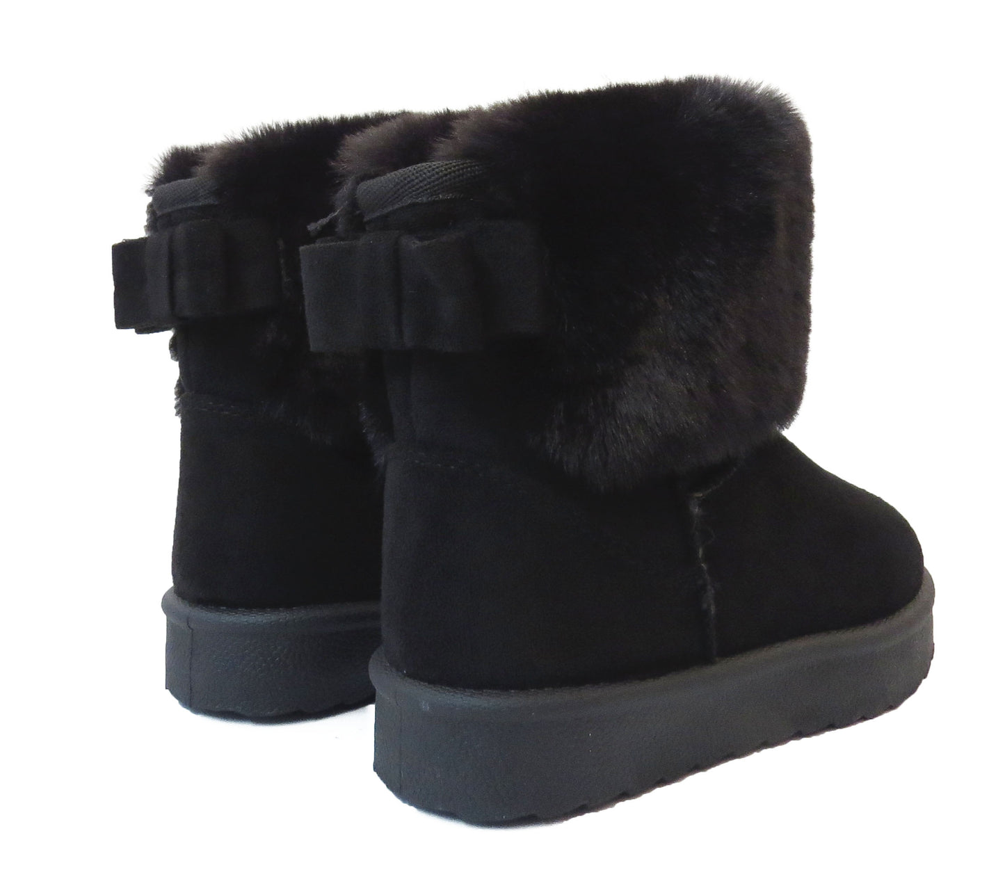 Cozy Kids' Faux Fur Lined Boots with Fluffy Collar - Girls' Comfort Winter Footwear