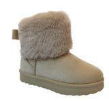 Cozy Kids' Faux Fur Lined Boots with Fluffy Collar - Girls' Comfort Winter Footwear