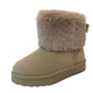 Cozy Kids' Faux Fur Lined Boots with Fluffy Collar - Girls' Comfort Winter Footwear