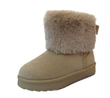 Cozy Kids' Faux Fur Lined Boots with Fluffy Collar - Girls' Comfort Winter Footwear