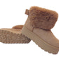 Betty Stylish Ladies Faux Suede Fur-Lined Collar Boots - Khaki, Black, Camel