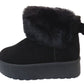 Betty Stylish Ladies Faux Suede Fur-Lined Collar Boots - Khaki, Black, Camel