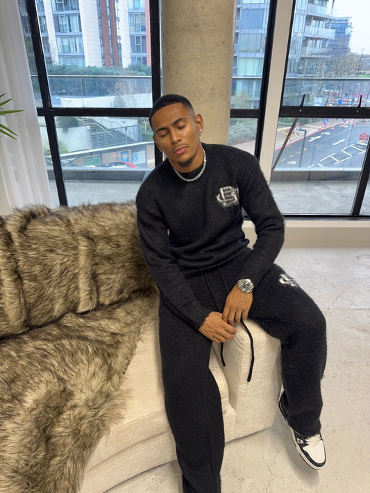 Mohair Knit BC Jogger - Black