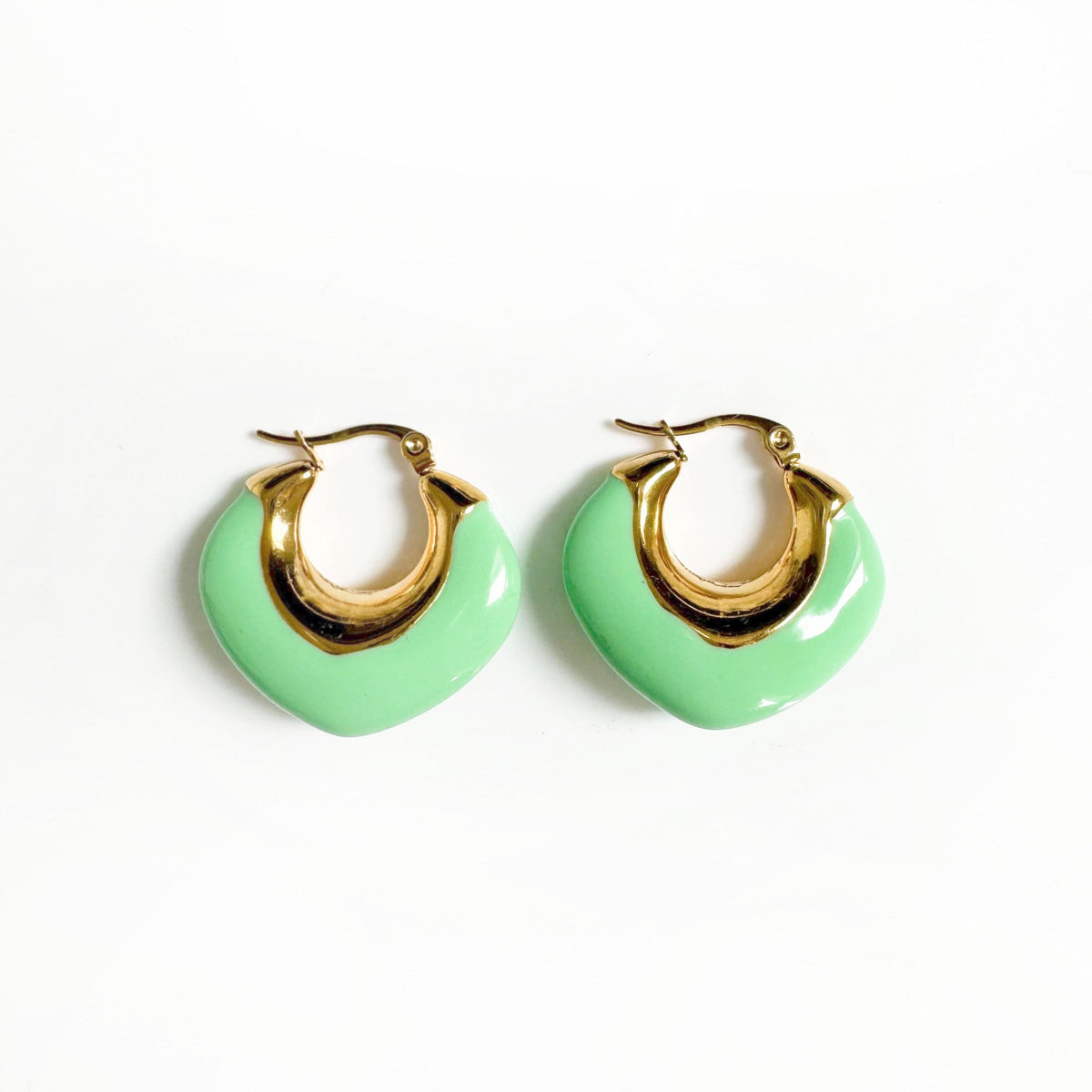 Lola Luxe 18k Mint Enamel Hoops