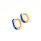 Harper Blue Oval Hoop Earrings