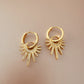 Nola Sunburst Charm Jewel Hoop Earring