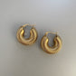 Vesper Luxe Gold 18k Plated Chunky Ridged Hoops