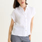 Abinaya Double Gauze Short Sleeved Shirt - White