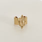 Luna Luxe 18k Gold Plated Wide Band Irregular Crystal Ring