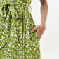 Inesa Negative Floral Print Short Sleeve Midi Shirtdress - Green