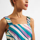 Jema Diagonal Wave Print Midi Sundress