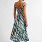 Jema Diagonal Wave Print Midi Sundress