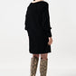 Jenyfer Eyelash Rib Long Sleeve Mini Dress - Black