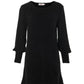 Jenyfer Eyelash Rib Long Sleeve Mini Dress - Black
