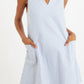Jerrika Sail Stripe A Line Mini Dress Blue