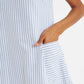 Jerrika Sail Stripe A Line Mini Dress Blue