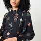 Jessie Flower Press Print Frill Neck Midi Dress