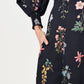 Jessie Flower Press Print Frill Neck Midi Dress
