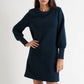 Jessika Plait Mini Dress in Navy